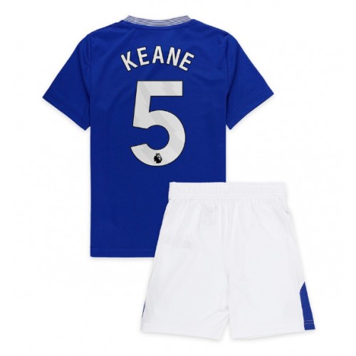 Fotballdrakt Barn Everton Michael Keane #5 Hjemmedraktsett 2024-25 Kortermet (+ Korte bukser)